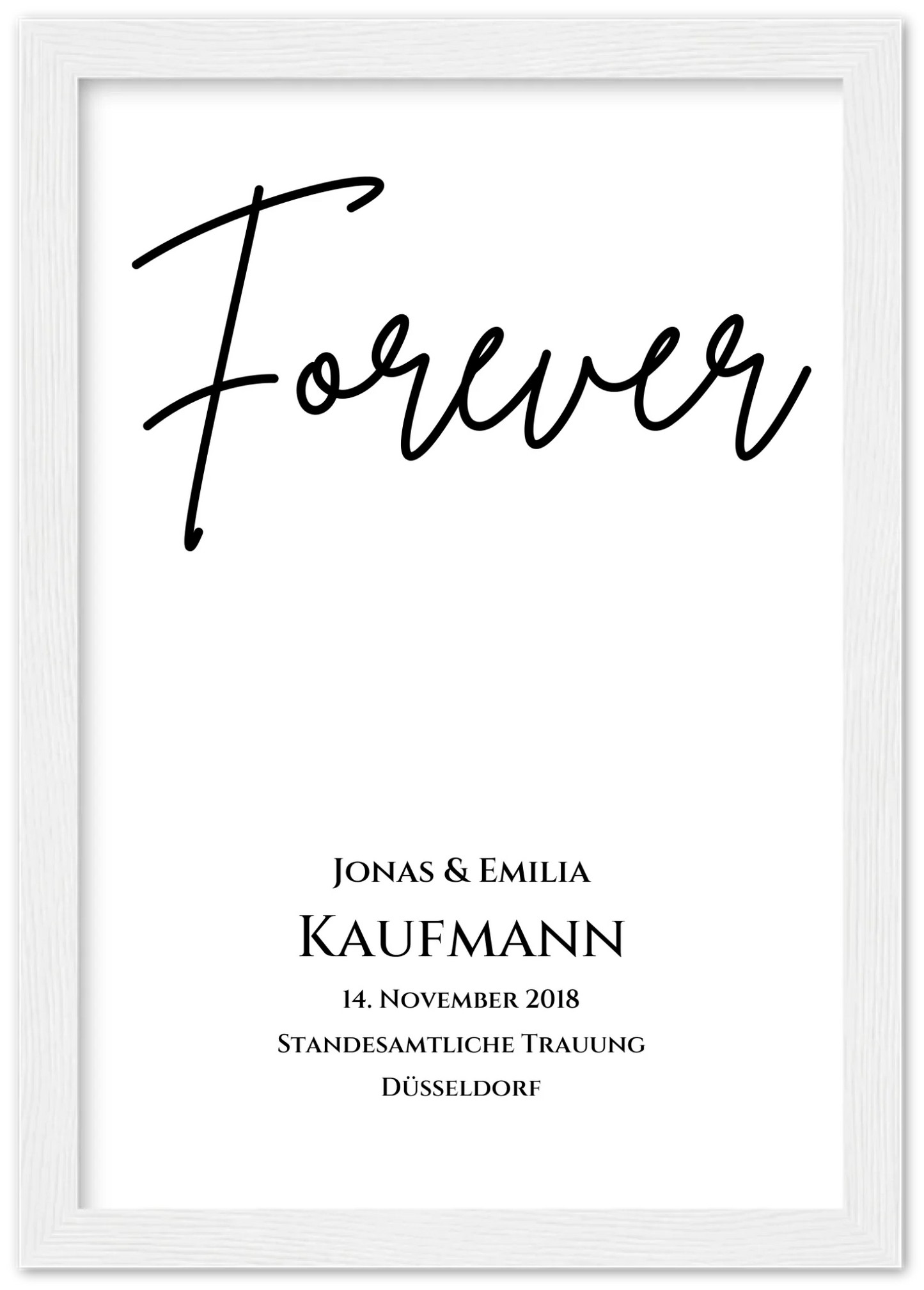 Personalisiertes Hochzeitsposter "Forever" |  Hochzeitsgeschenk Bild mit Namen und Datum