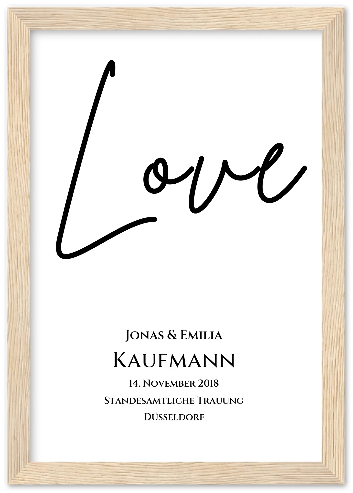 "LOVE" Personalisiertes Hochzeitsposter |  Hochzeitsgeschenk Bild mit Namen und Datum