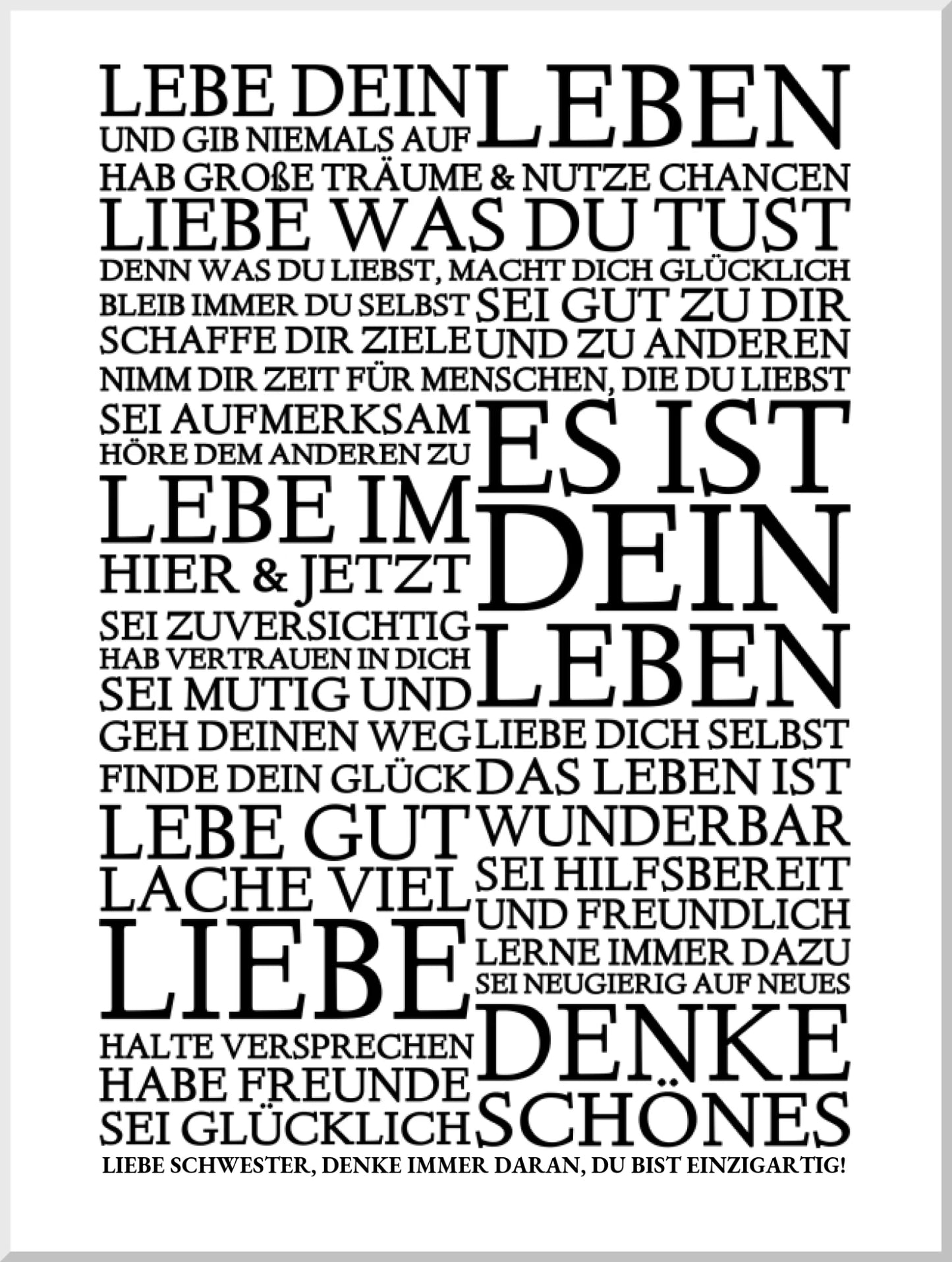 Zeitraum-Kunstdruck | "Lebe Dein Leben" Personalisiertes Geschenk | Motivationsposter