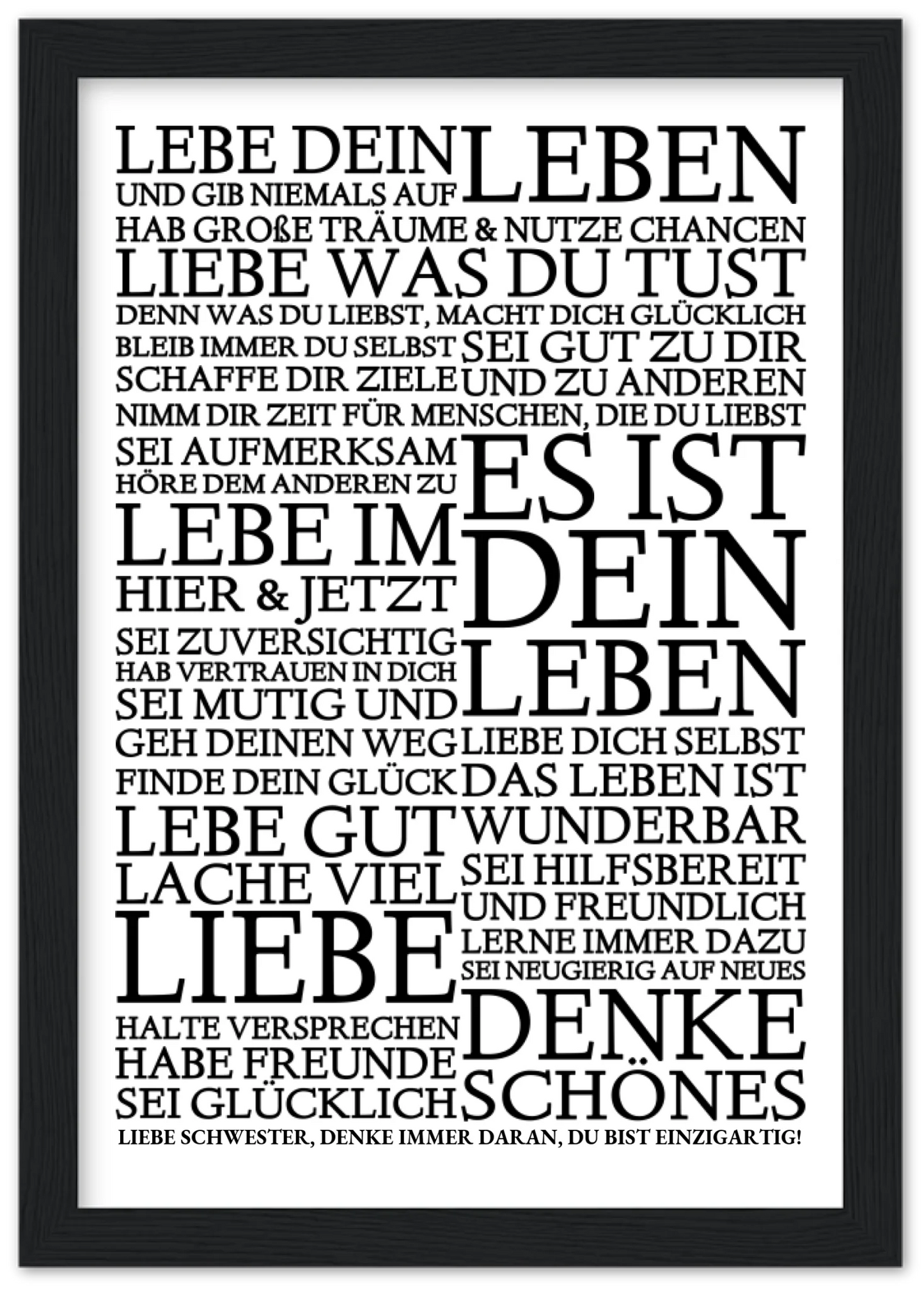 Zeitraum-Kunstdruck | "Lebe Dein Leben" Personalisiertes Geschenk | Motivationsposter
