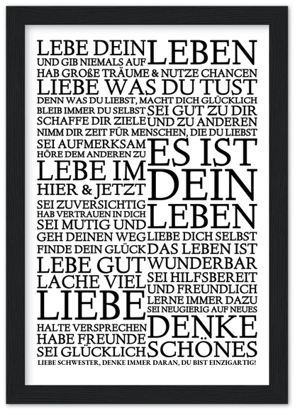 Zeitraum-Kunstdruck | "Lebe Dein Leben" Personalisiertes Geschenk | Motivationsposter