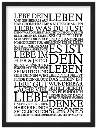 Zeitraum-Kunstdruck | "Lebe Dein Leben" Personalisiertes Geschenk | Motivationsposter