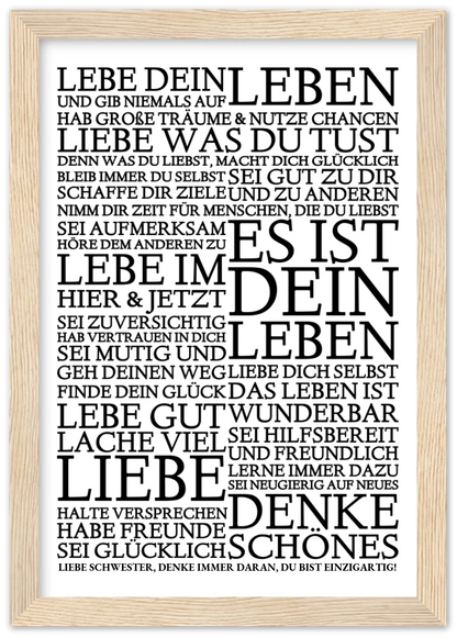 Zeitraum-Kunstdruck | "Lebe Dein Leben" Personalisiertes Geschenk | Motivationsposter