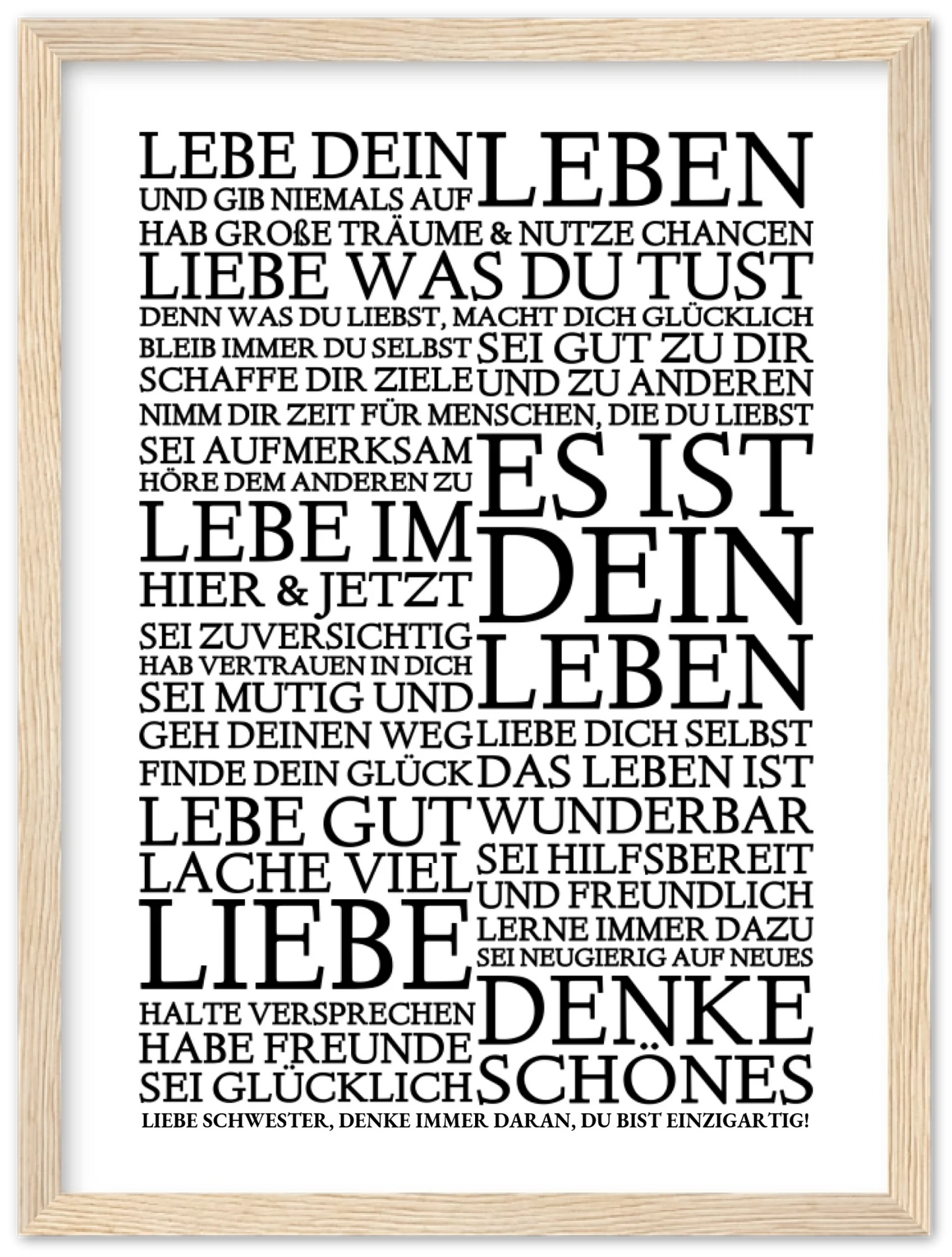 Zeitraum-Kunstdruck | "Lebe Dein Leben" Personalisiertes Geschenk | Motivationsposter