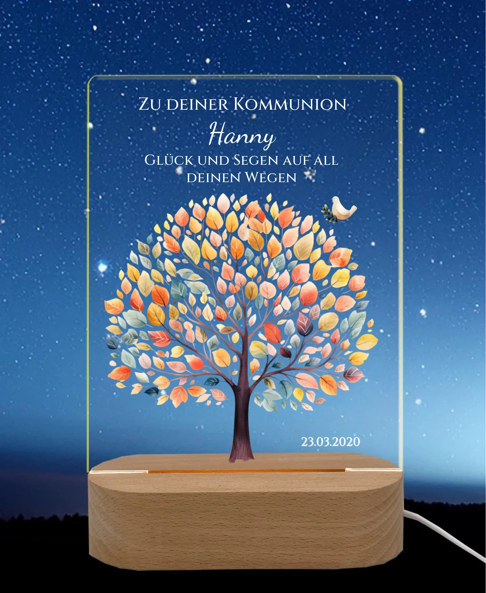 Licht an Nachthimmel