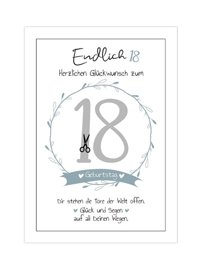 Kleiner Wunscherfüller - Geldgeschenk 18 Geburtstag zum Selberdrucken