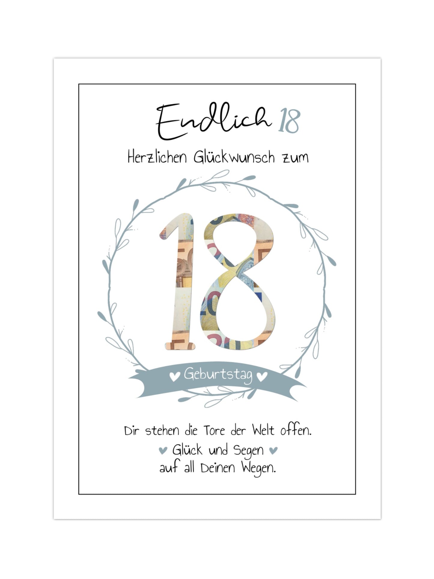 Kleiner Wunscherfüller - Geldgeschenk 18 Geburtstag zum Selberdrucken