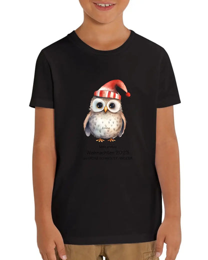 Geschenk Weihnachten 2023 - T-Shirt - Erstes Weihnachten als große Schwester, großer Bruder für Mädchen / Jungen Happy Christmas mit Wunschtext